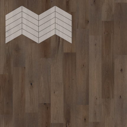 Паркет Елка Французская Lab Arte Chevron Дуб Рустик Кайт лак 400/348х90х14/3/60°