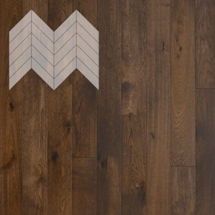 Паркет Елка Французская Lab Arte Chevron Дуб Рустик Коньяк лак 600/475х125х14/3/45°