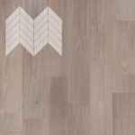 Паркет Елка Французская Lab Arte Chevron Дуб Селект Чегет белый лак 600/475х125х14/3/45°
